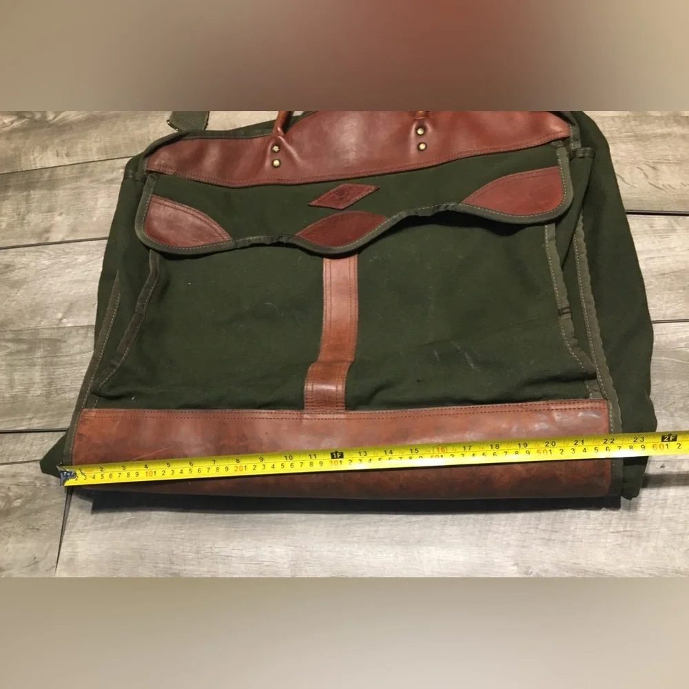 Diamond Bluff Battenkill Leather Duffel Travel Garment Clothing Bag Vintage USA